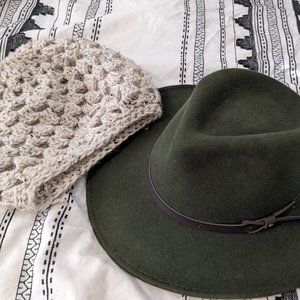 SCALA Wide-Brim Hat + FREE Homemade Knit Beanie